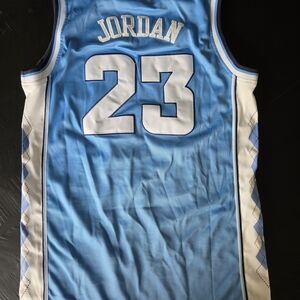 Jordan Light Blue and White #23 Basketball Jersey